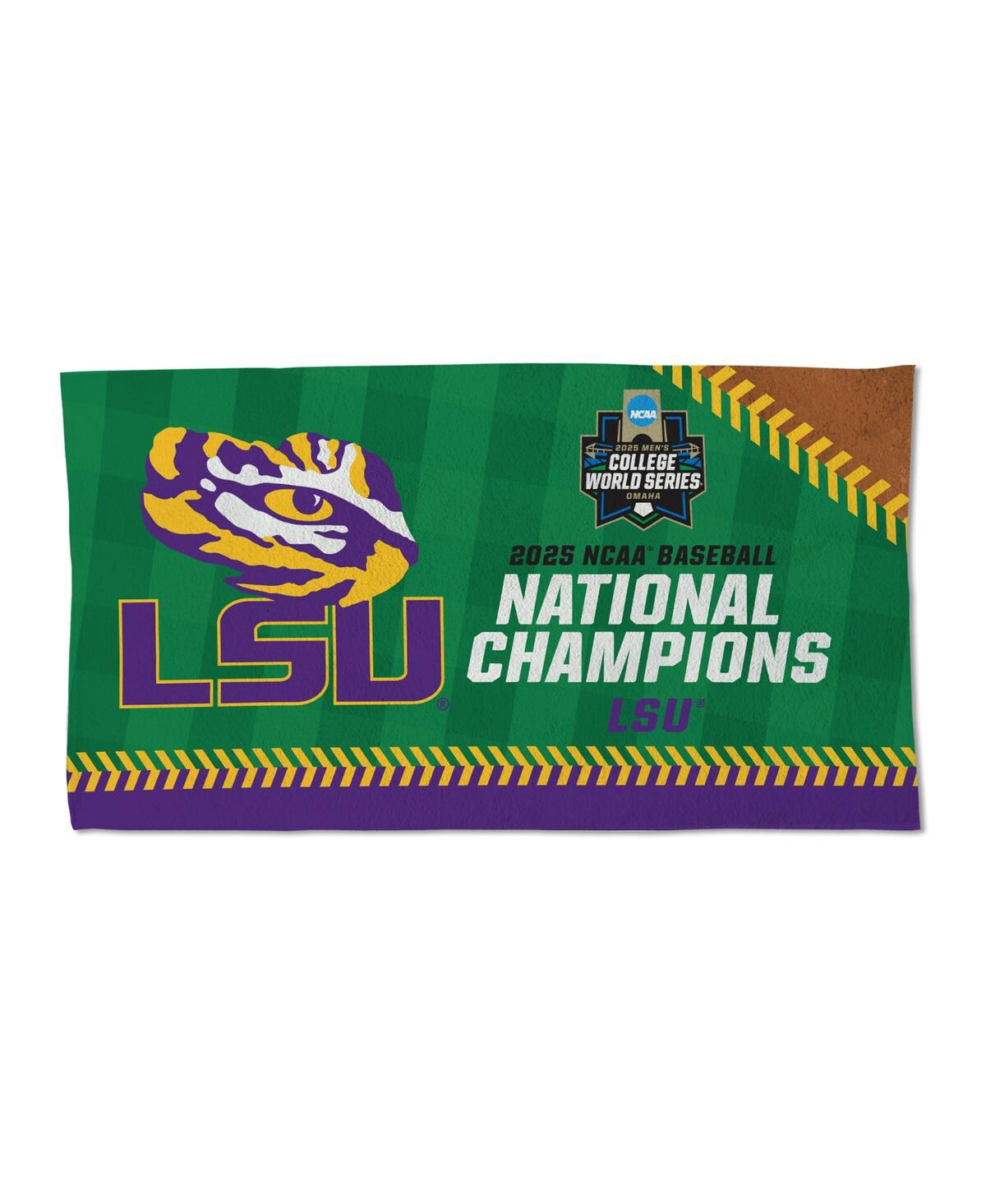 Wincraft Lsu Tigers 2025 Ncaa Baseball Men's College World Series Champions Locker Room 22" X 42" On-field Ce In Transparent