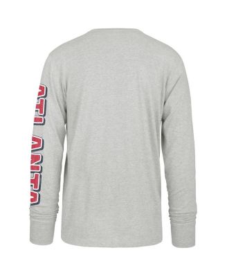 Men's Gray Atlanta Braves Big Tall Distressed Franklin Long Sleeve T-Shirt