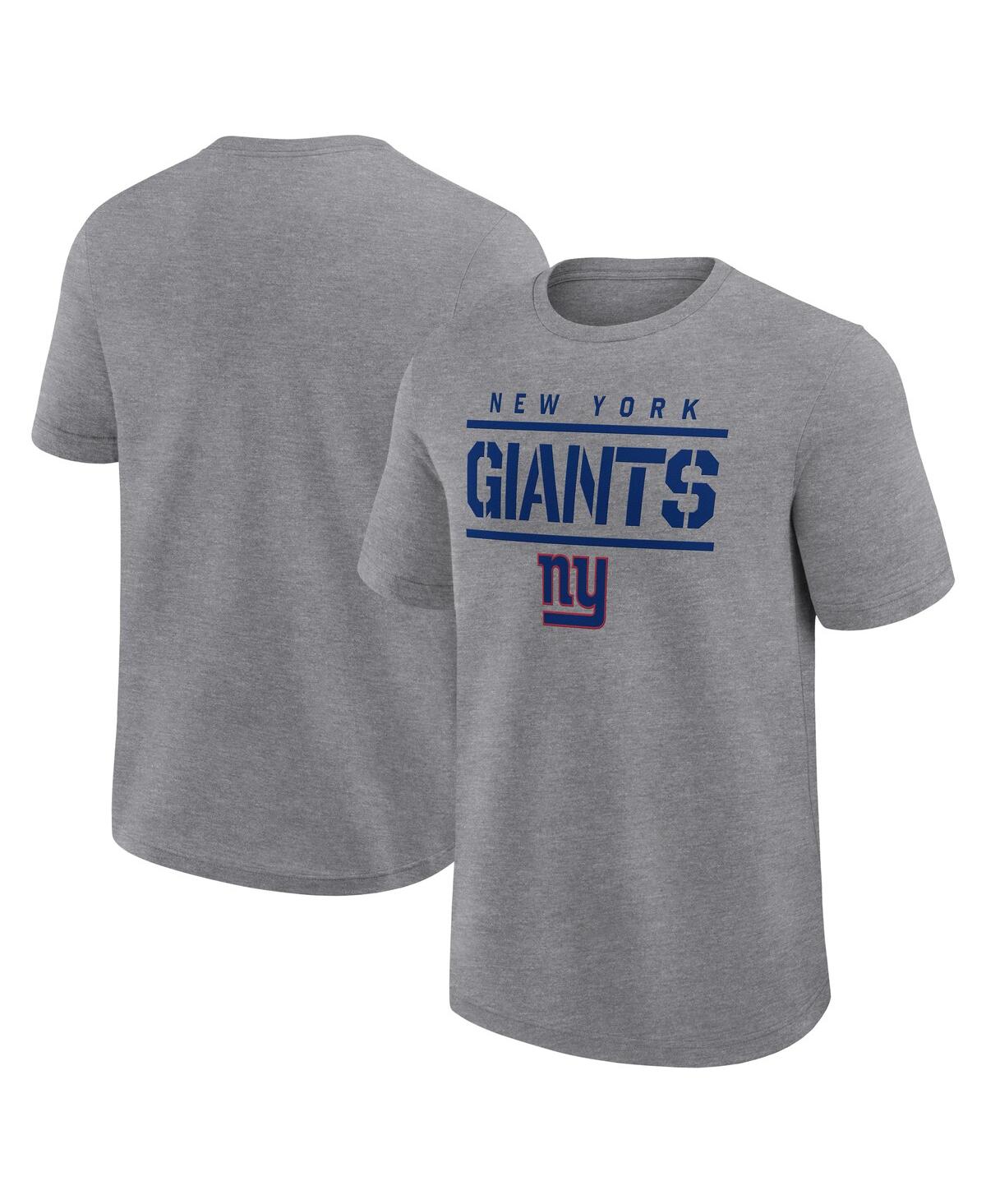Fanatics Men's Heather Gray New York Giants Big Tall Top Notch T-shirt In Gray
