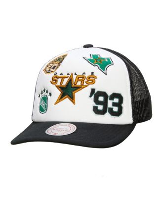 Mitchell & Ness - Men's White/Black Dallas Stars Gridlock Trucker Adjustable Hat