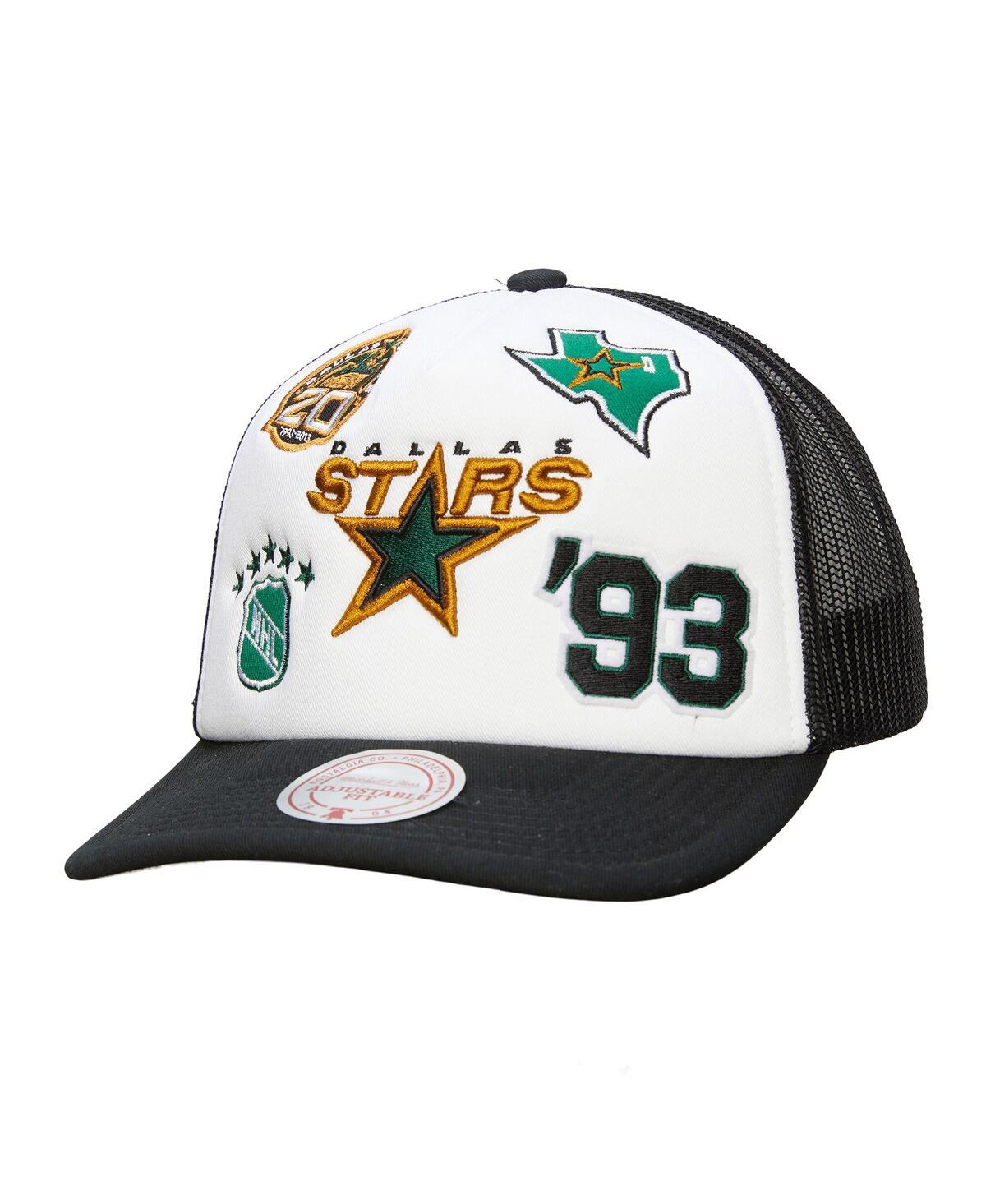 Men's White/Black Dallas Stars Gridlock Trucker Adjustable Hat - White, Black