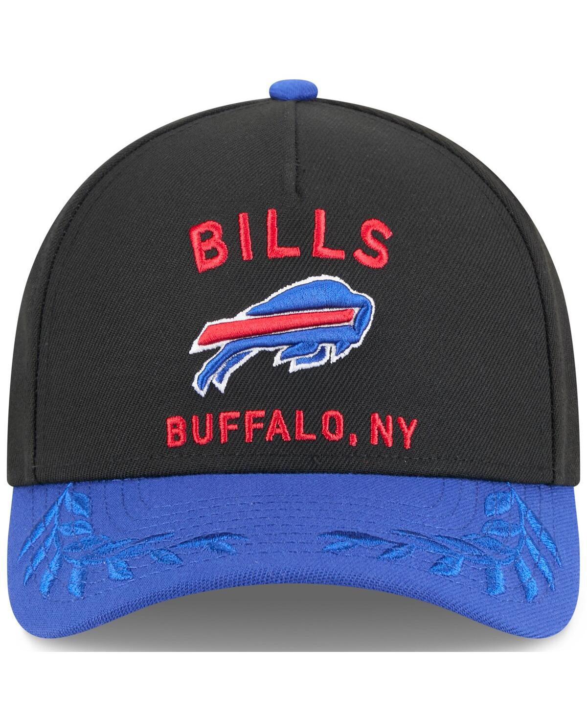 New Era Big Boys And Girls Black/royal Buffalo Bills 2025 Nfl Draft 9forty A-frame M-crown Adjustable Hat In Blue