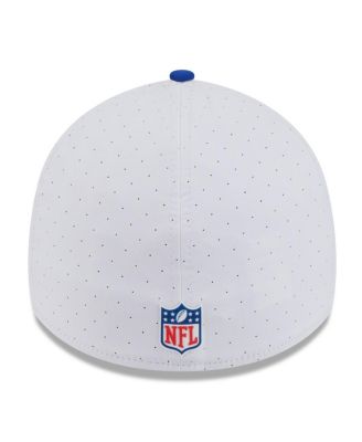 Men's White/Royal New England Patriots 2025 NFL Training Camp Throwback Logo 39THIRTY Flex Hat