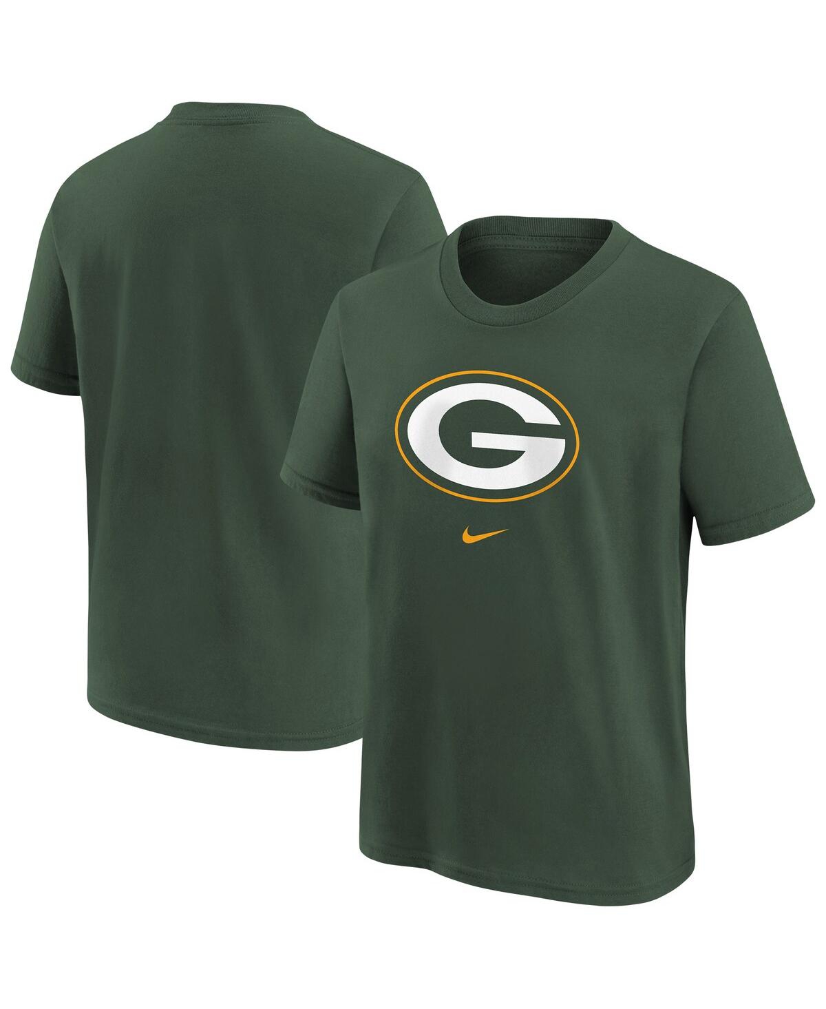 Nike Kids' Big Boys And Girls Green Green Bay Packers Primary Logo Legend T-shirt