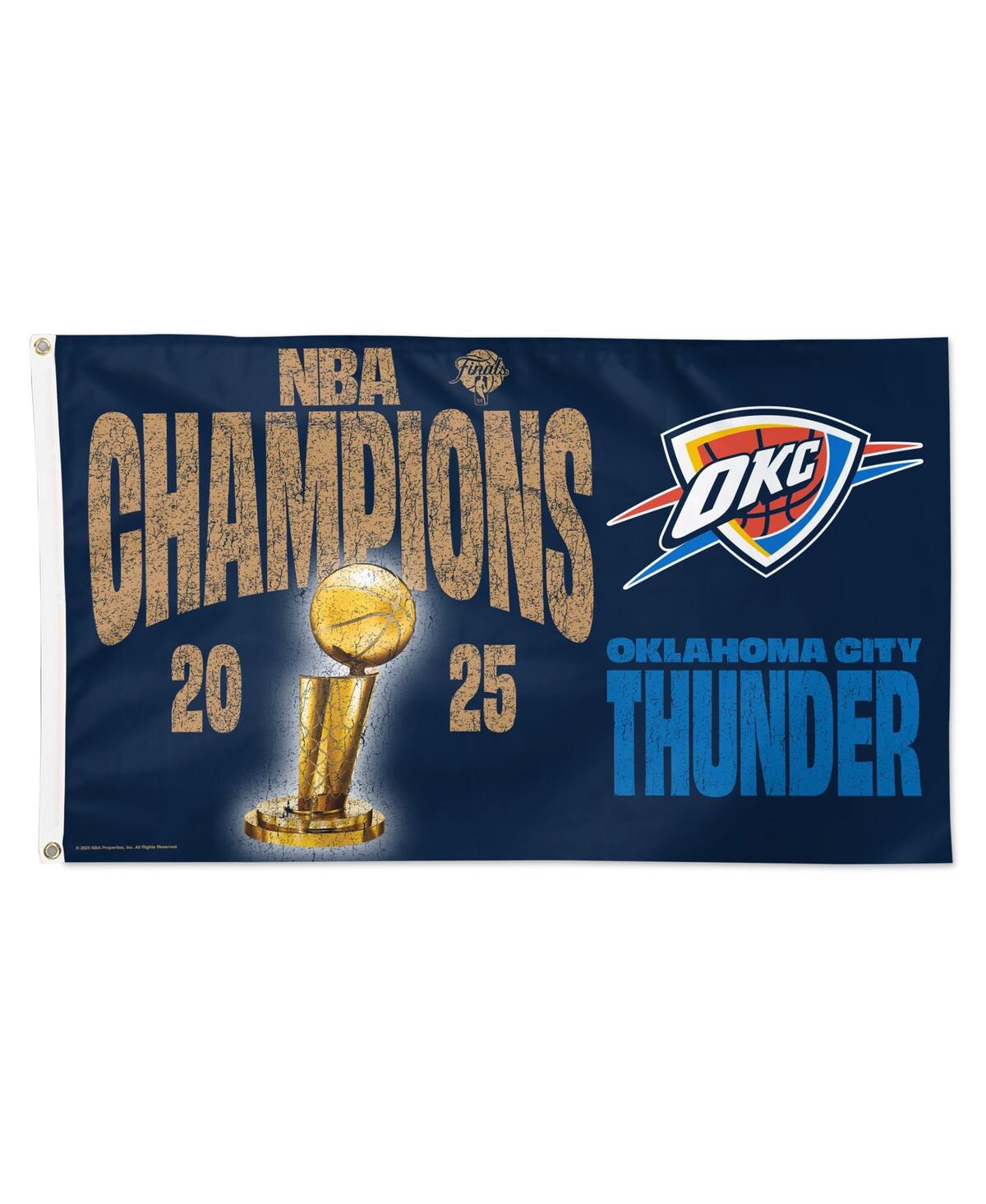 Wincraft Oklahoma City Thunder 2025 Nba Finals Champions Locker Room 3' X 5' Single-sided Deluxe Flag In Transparent