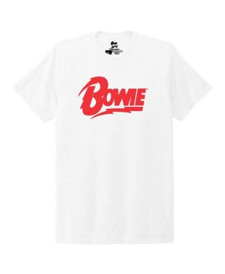 Men's and Women's White David Bowie Logo T-Shirt