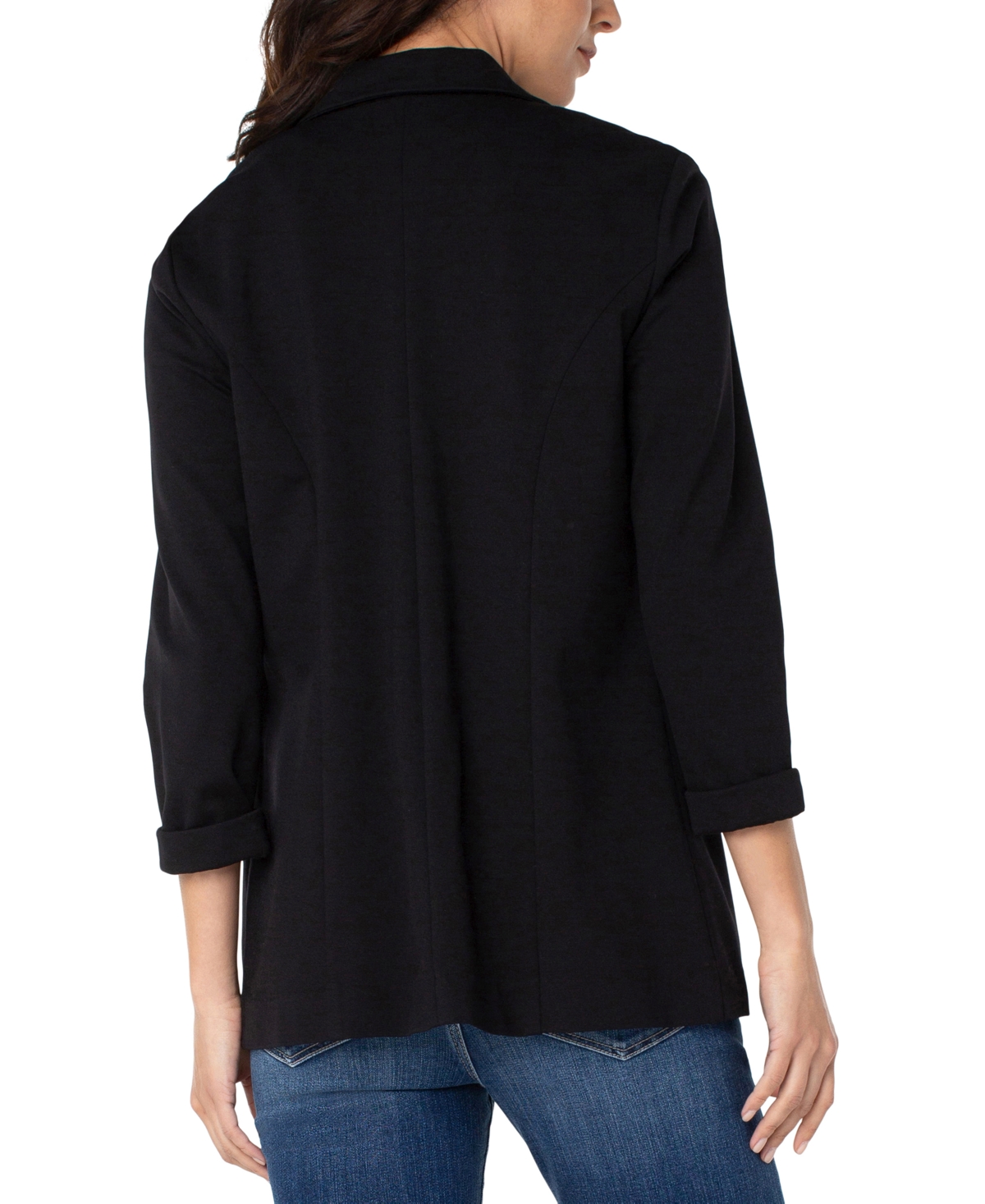 Liverpool Los Angeles Petite Ponte Boyfriend Blazer In Black