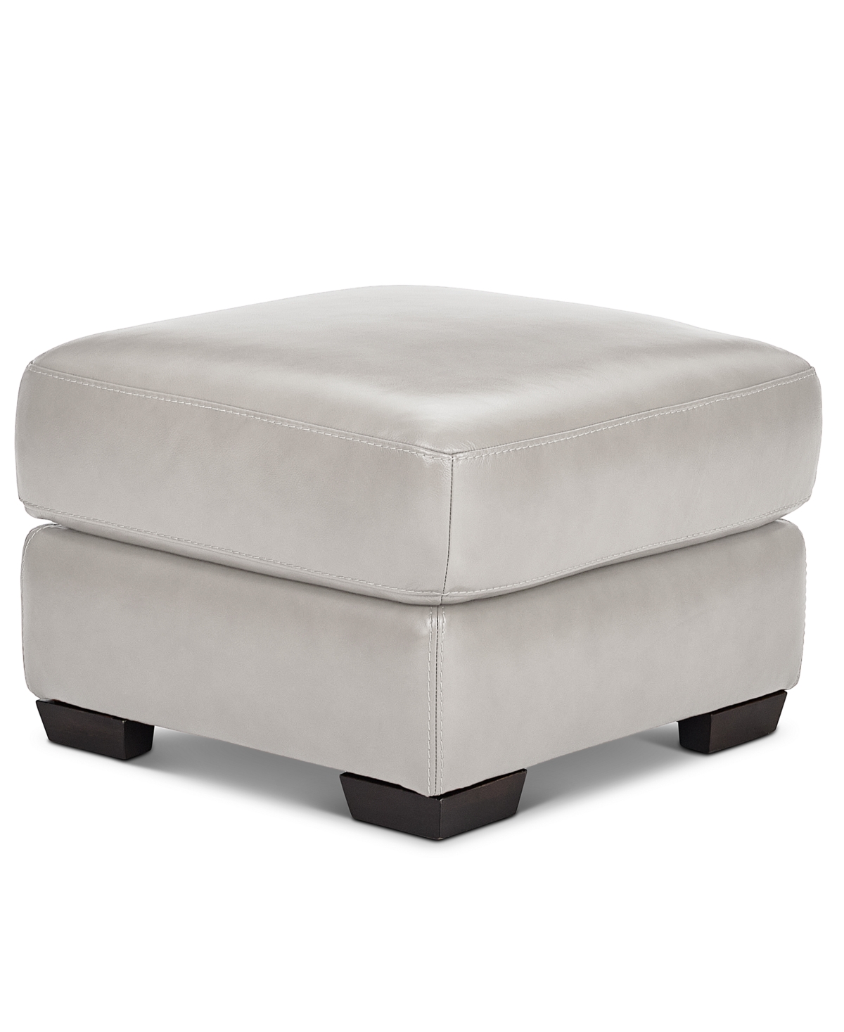Macy's Cobbie Leather 24" Chair Ottoman, Exclusively At  In Gray