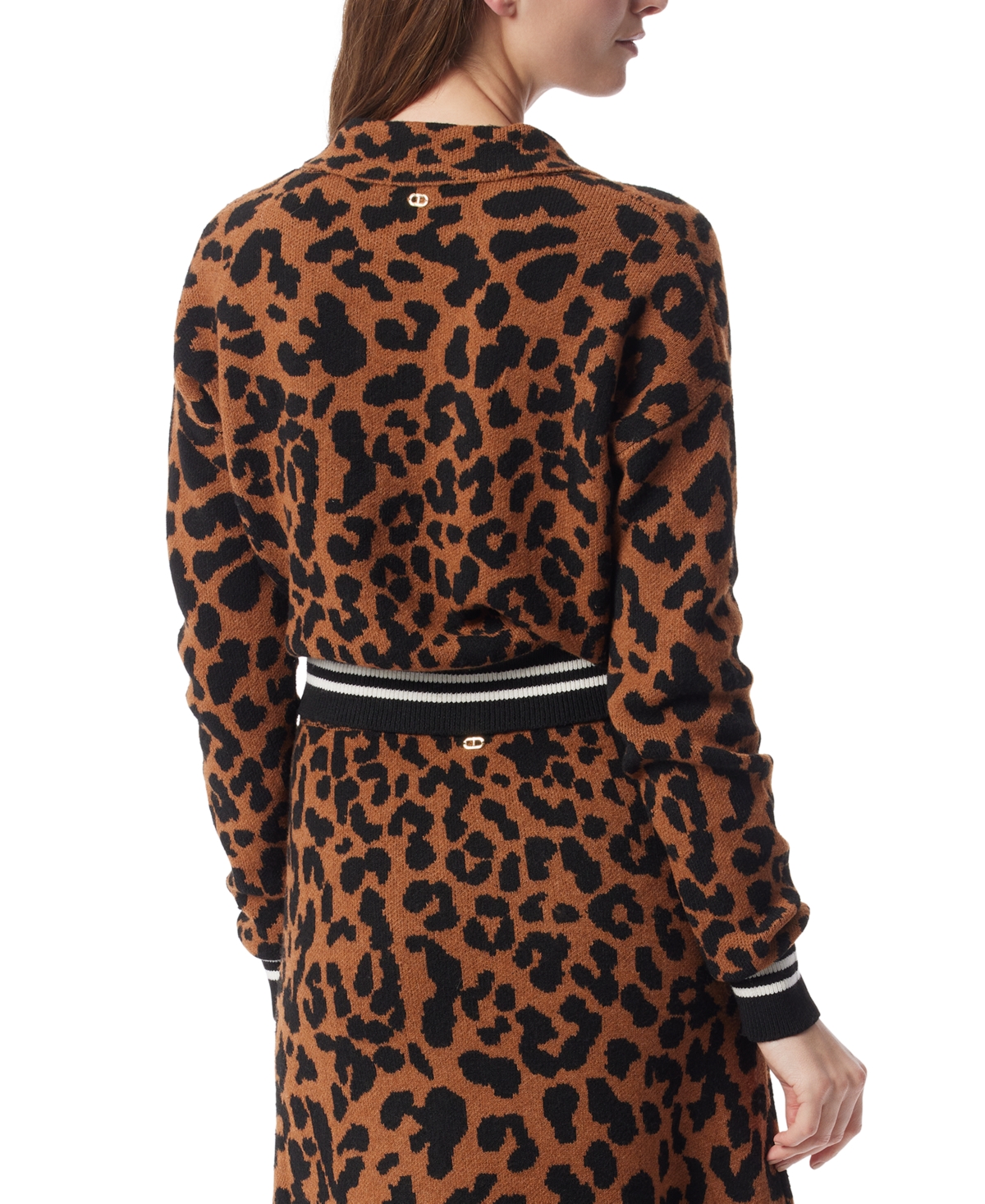 Dee Ocleppo Women's Barbara Jacquard Split-neck Sweater In Animal Print