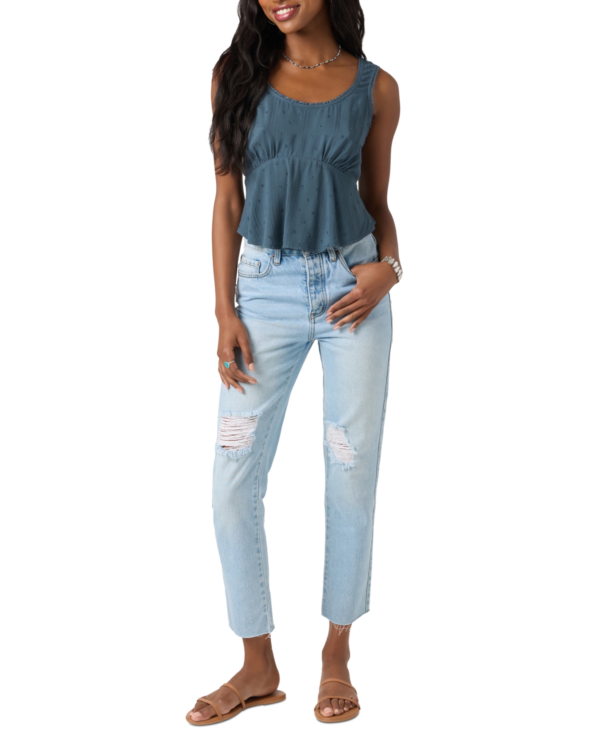 O'neill Julye Peplum Tank In Blue