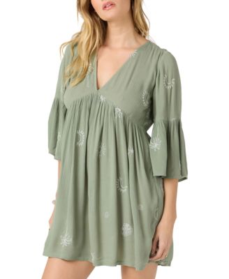 Juniors' Pennie V-Neck Ruffle-Sleeve Mini Dress