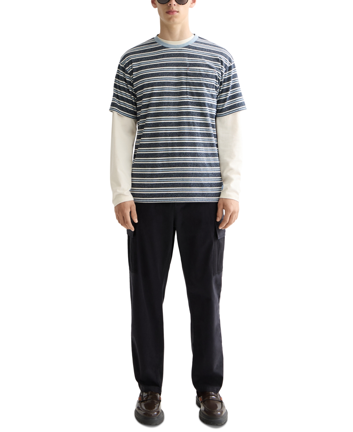 Scotch & Soda Men's Relaxed Fit Short Sleeve Striped Yarn-dyed Crewneck T-shirt In Brown