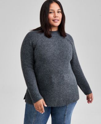 And Now This - Trendy Plus Size Mock-Neck Sweater