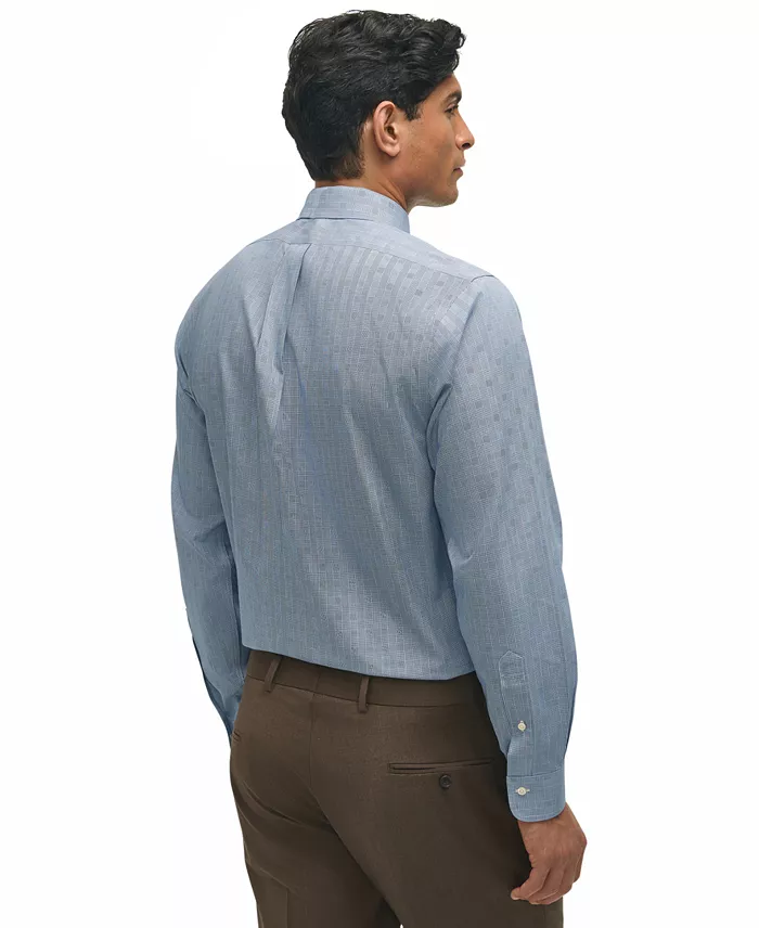 Men's Regular-Fit Spread Collar Glen Plaid Dress Shirt - thumbnail 2