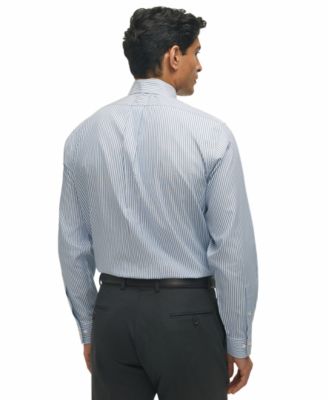Brooks Brothers Men's Regular-Fit Polo Button-Down Collar Non-Stripe Dress Shirt