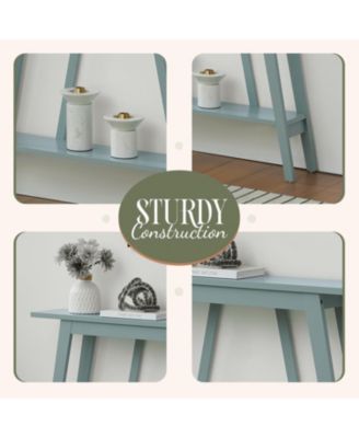 Conway Console Table Functional Narrow Wood Accent Entryway Table with Storage Shelf