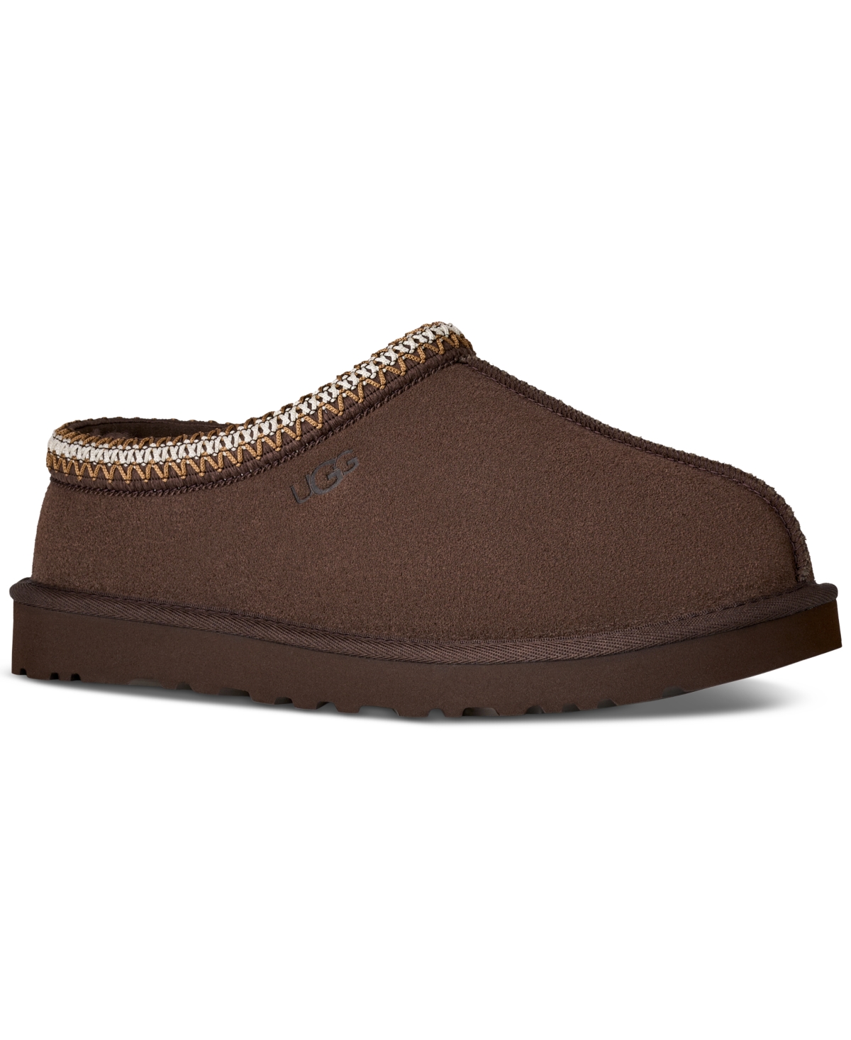 Ugg Suede Leather Slip-on Slipper With Plush Interior In Brown
