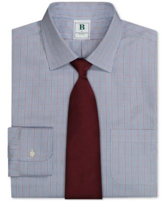 Brooks Brothers Men's Regular-Fit Spread Collar Grid Check Dress Shirt