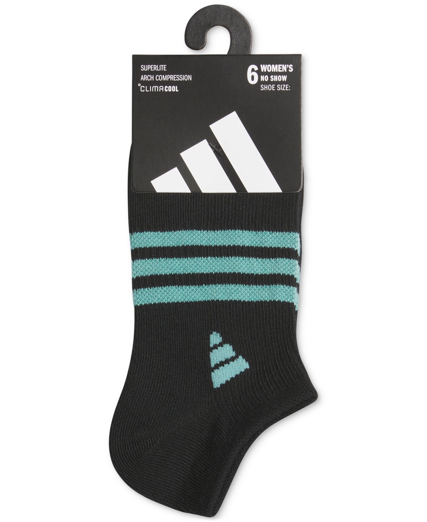 Носки Superlite, невидимые под одеждой — adidas, цвет: Чёрный / Пудровый бирюзовый зелёный — фото 2