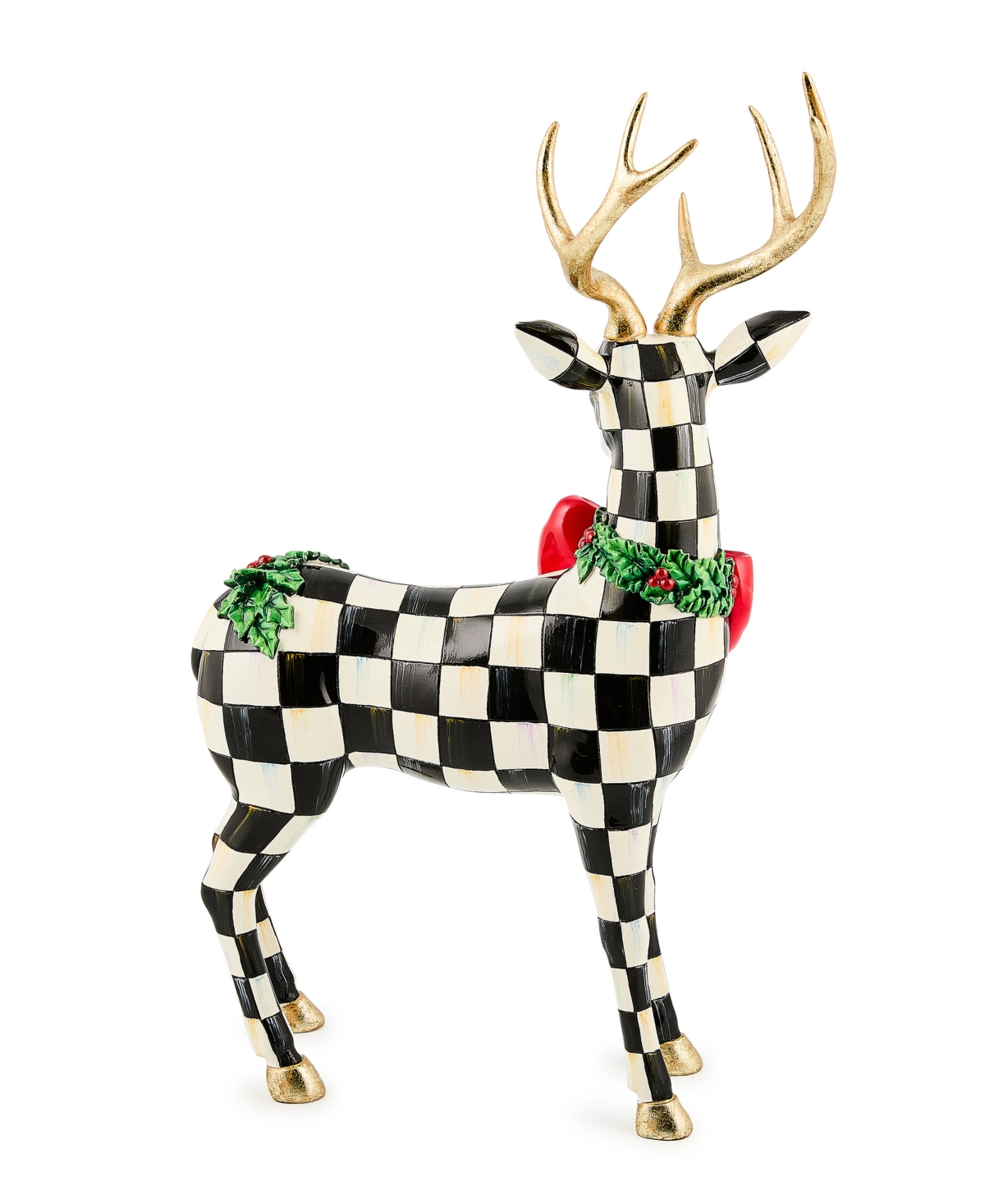 Mackenzie-childs Holly Check Standing Deer In Multi