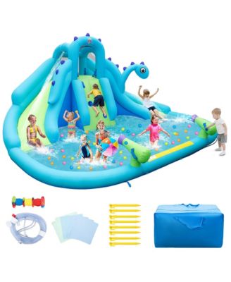 Inflatable Water Slide Blowup Water Park with Dual Slides Without Blower