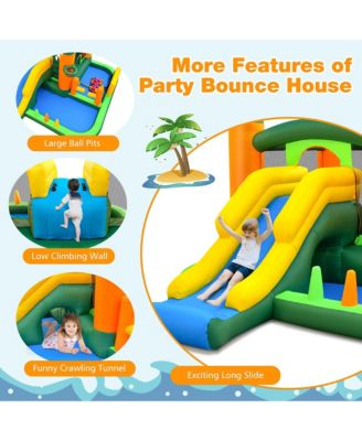 Tropical Inflatable Bounce Castle 8-in-1 Giant Jumping House with 680W Blower