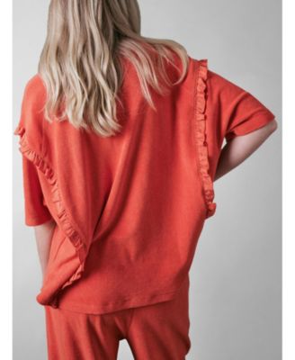 Women's Sea Coral Terry Frill Top