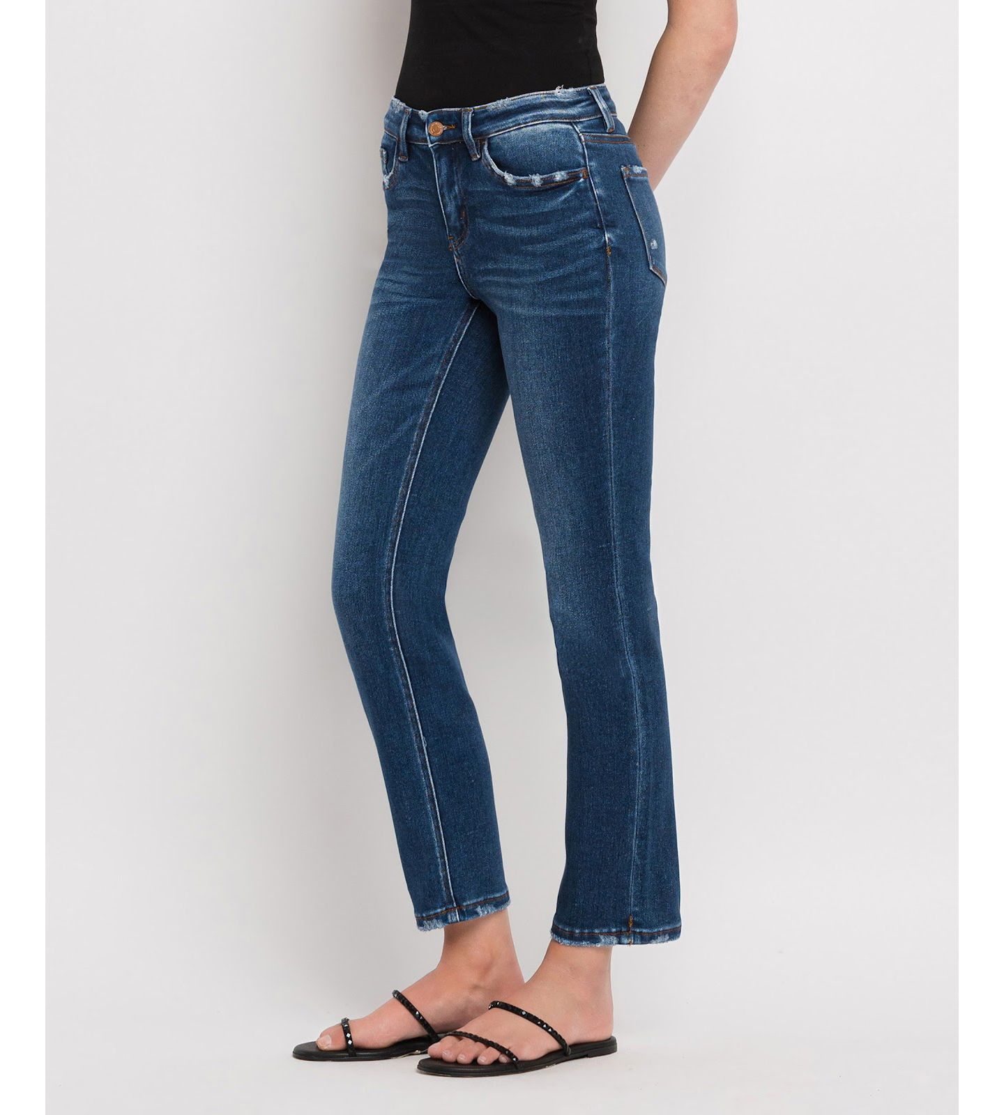 Женские джинсы Flying Monkey Mid Rise Slim Straight, цвет: Синий — фото 2