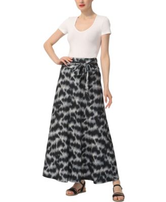 Women's Belted Pull On Maxi Skirt