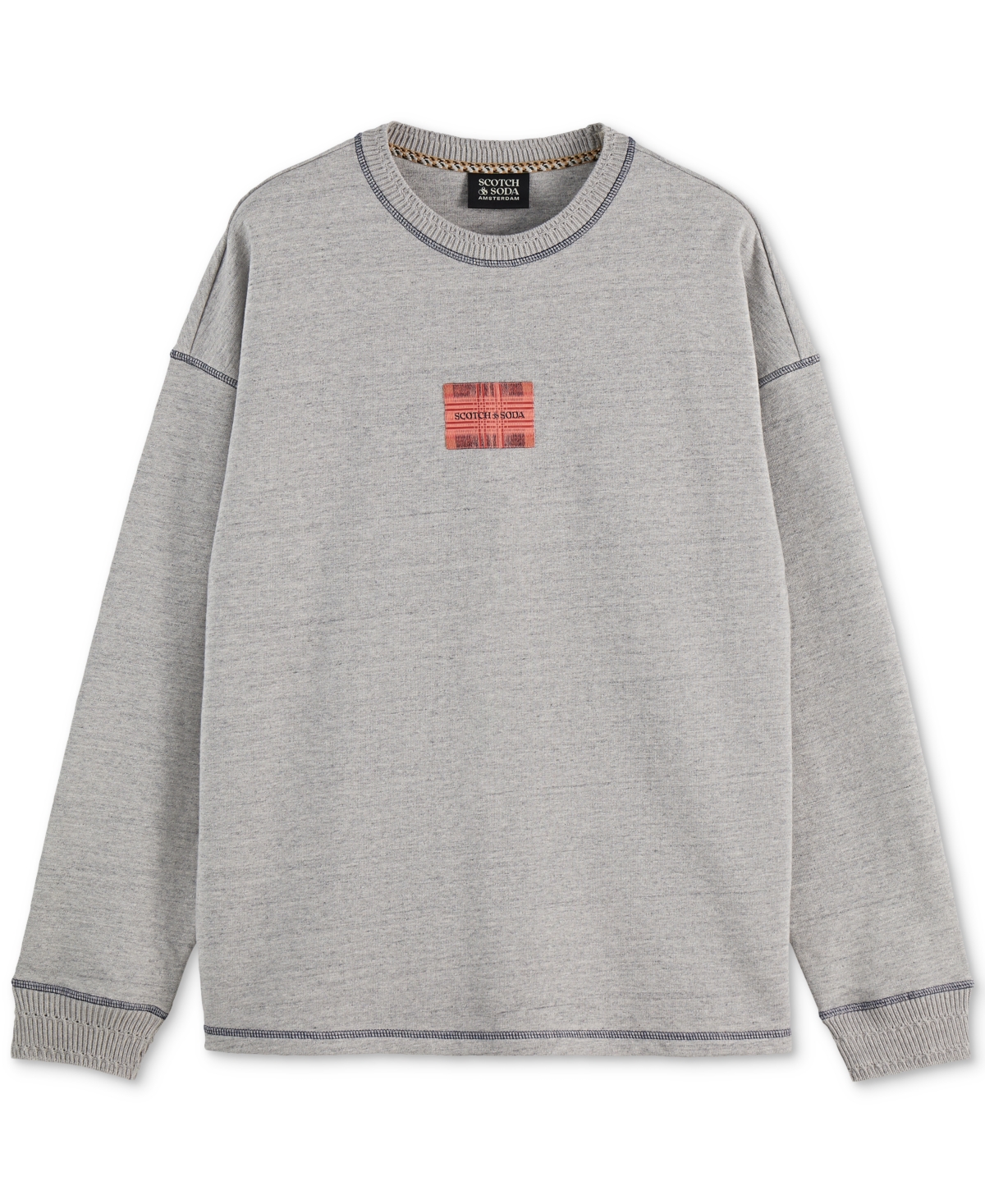 Scotch & Soda Men's Relaxed Fit Long Sleeve Logo Sweatshirt In Gray