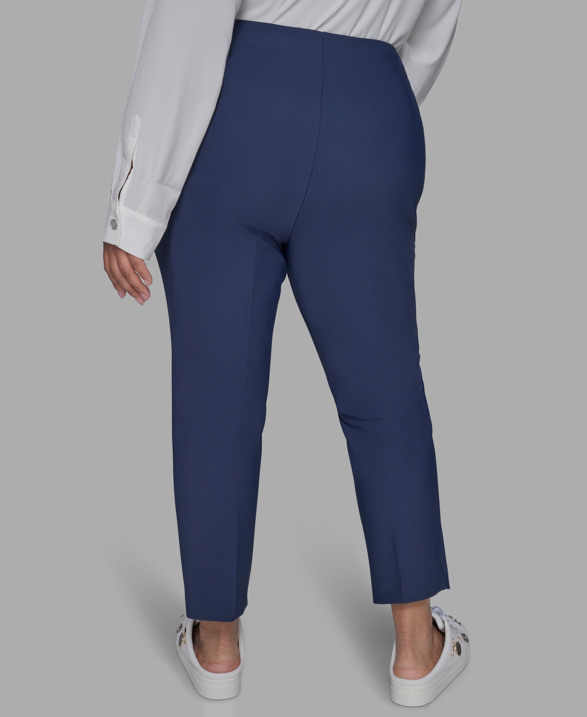 Karl Lagerfeld Plus Size Zip-pocket Slim Pants In Blue