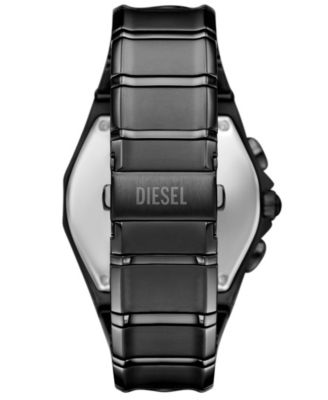 Men's D-Curve Quartz Chronograph Black Stainless Steel Watch, 48mm