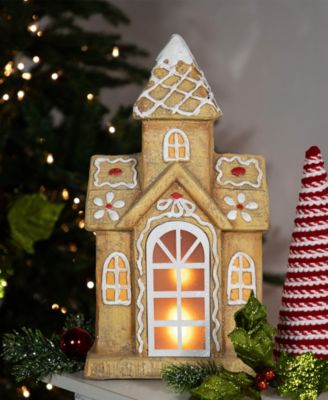 16" LED Gingerbread House with Icing Accents Christmas Decoration