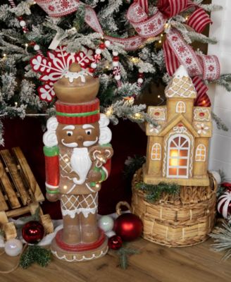 16" LED Gingerbread House with Icing Accents Christmas Decoration