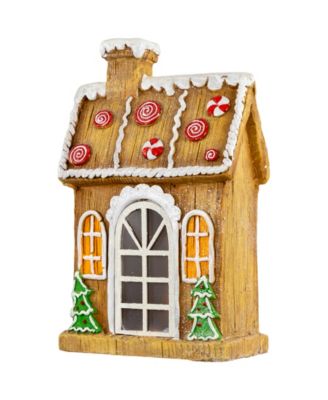 14" LED Peppermint Gingerbread House Christmas Decoration