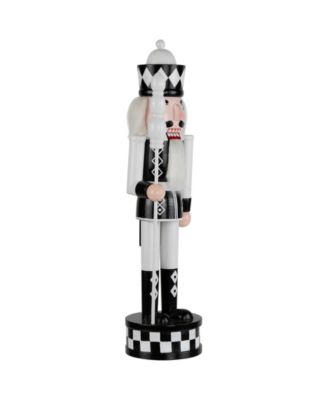 15" Checkered Nutcracker Soldier with Scepter Christmas Figure