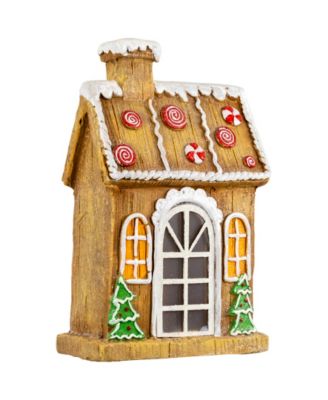 14" LED Peppermint Gingerbread House Christmas Decoration
