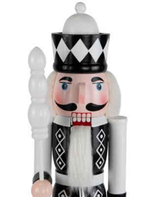 15" Checkered Nutcracker Soldier with Scepter Christmas Figure