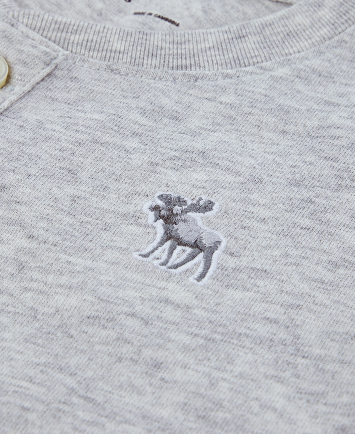 Abercrombie Boys Essential Henley T-shirt In Gray
