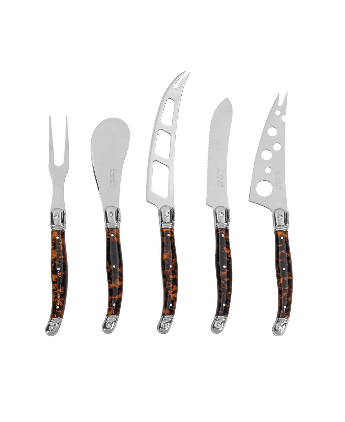 French Home Artisan Laguiole 5-pc. Cheese Knife Set In Blue