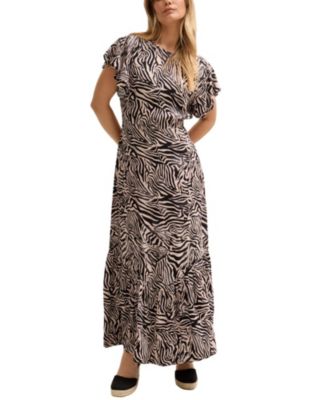 Women's Zelda Tiered Zebra Print Maxi Dress