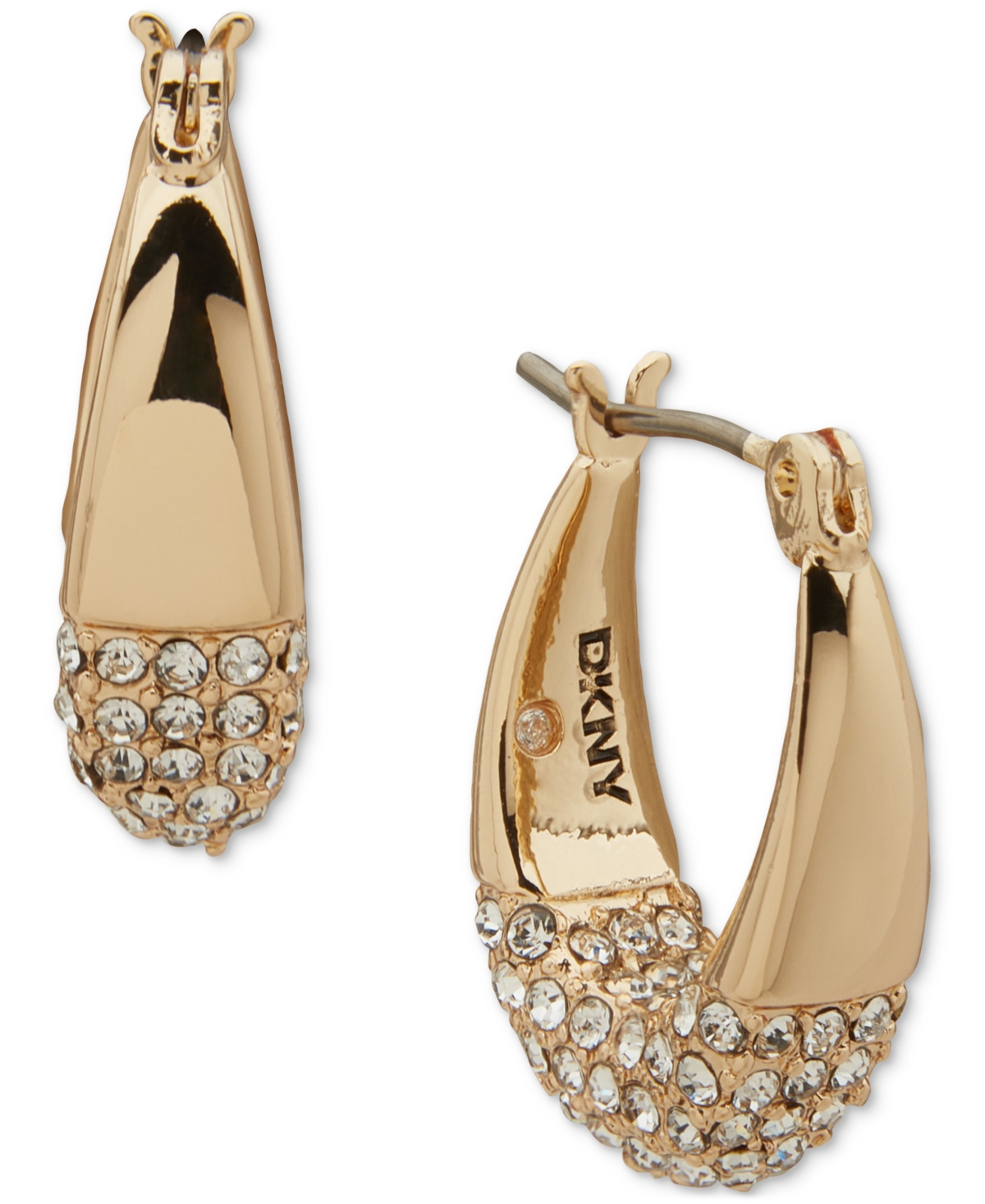 Dkny Pave Dipped Hoop Earrings In White