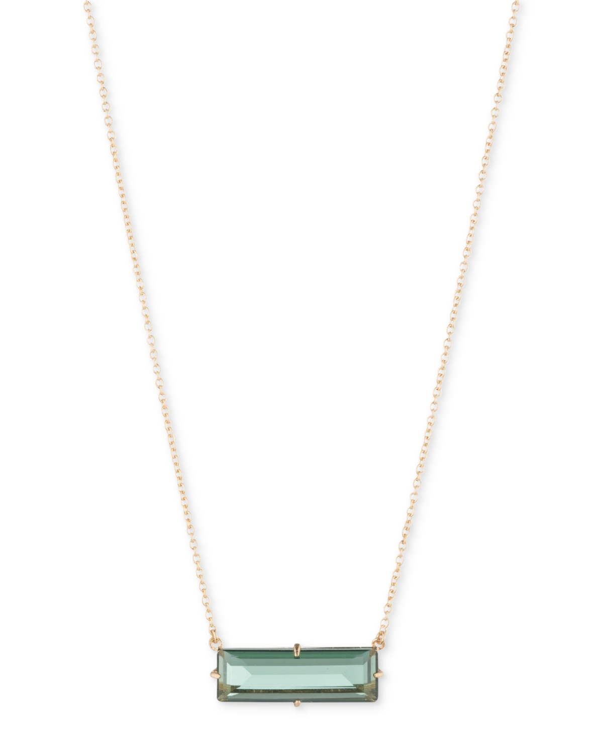 Ralph Lauren Baguette Stone Pendant Necklace, 16" + 3" Extender