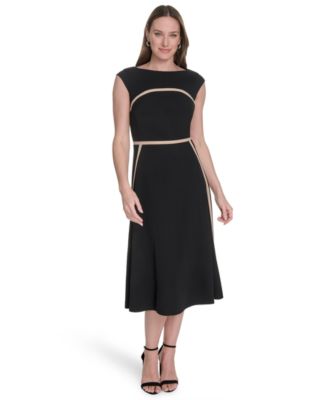 Tommy Hilfiger - Women's Colorblocked Midi Fit & Flare Dress
