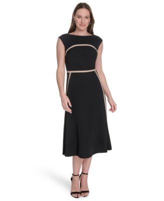 Tommy Hilfiger Women's Colorblocked Midi Fit & Flare Dress - Macy's