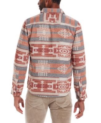 Men's Southwest Pattern Long Sleeve Button-Front Shirt Jacket