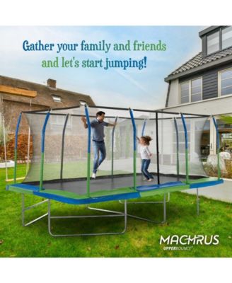 - Mega 10' X 17' Gymnastics Style, Rectangular Trampoline Set with Premium Top-Ring Enclosure System