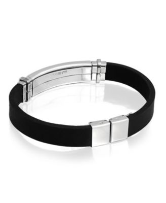 Waterproof Black Silicone Medical ID Bracelet - Trim-to-Fit Steel 8.5"