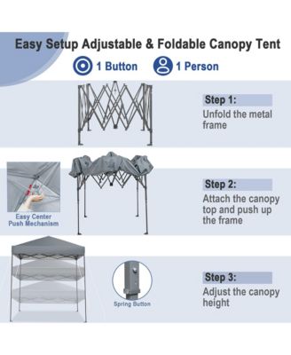 Patio 6.6 x 6.6ft Outdoor Pop-up Canopy Tent UPF 50+ Portable Sun Shelter