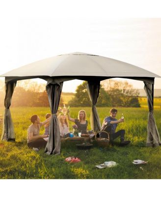 11.5FT Patio Gazebo Canopy Tent Wedding Party Shelter Awning Mosquito Netting